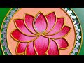 Lotus 🪷 flower lippan art drawing ♥️🧡 #live #youtube.