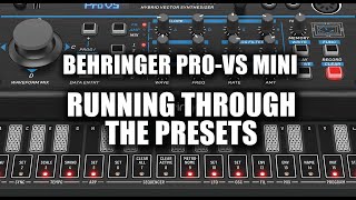 Behringer Pro VS Mini - running through the presets