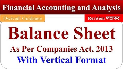 Balance Sheet format according to companies act 2013, vertical format of balance sheet, Accounting