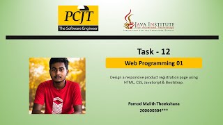 Web Project Task 12 | 1st Year | Semester 01 | Java Institute
