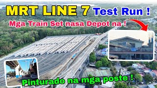 Mrt Line 7 train sets nasa DEPOT NA ! Pinturado na mga poste ! Caloocan to SM FAIRVIEW 