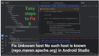 Fix Unknown host No such host is known (repo.maven.apache.org) in Android Studio
