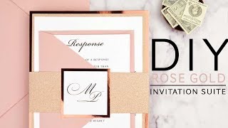 DIY Rose Gold Wedding Invitations