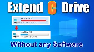 ✨how to expand c drive in windows 10 without software ➡️ fix extend volume option greyed out