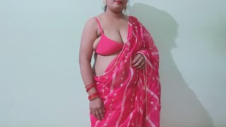 grey printed saree wearing navel in low waist style || low waist saree draping with naree easily 