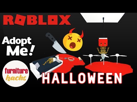 Adopt Me Furniture Hacks Halloween 1 Murder Scene Chopping Head Simulator Youtube