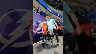 Lucas James meets his Gift of Life donor, NLL player Patrick Shoemay 💙 #nhl #tampa #hockey #nll