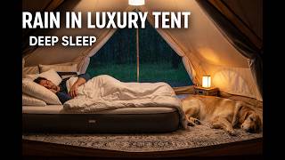 Rain in a Luxury Tent with Dog for Deep Sleep | No Music, No Talking (3 Hours)