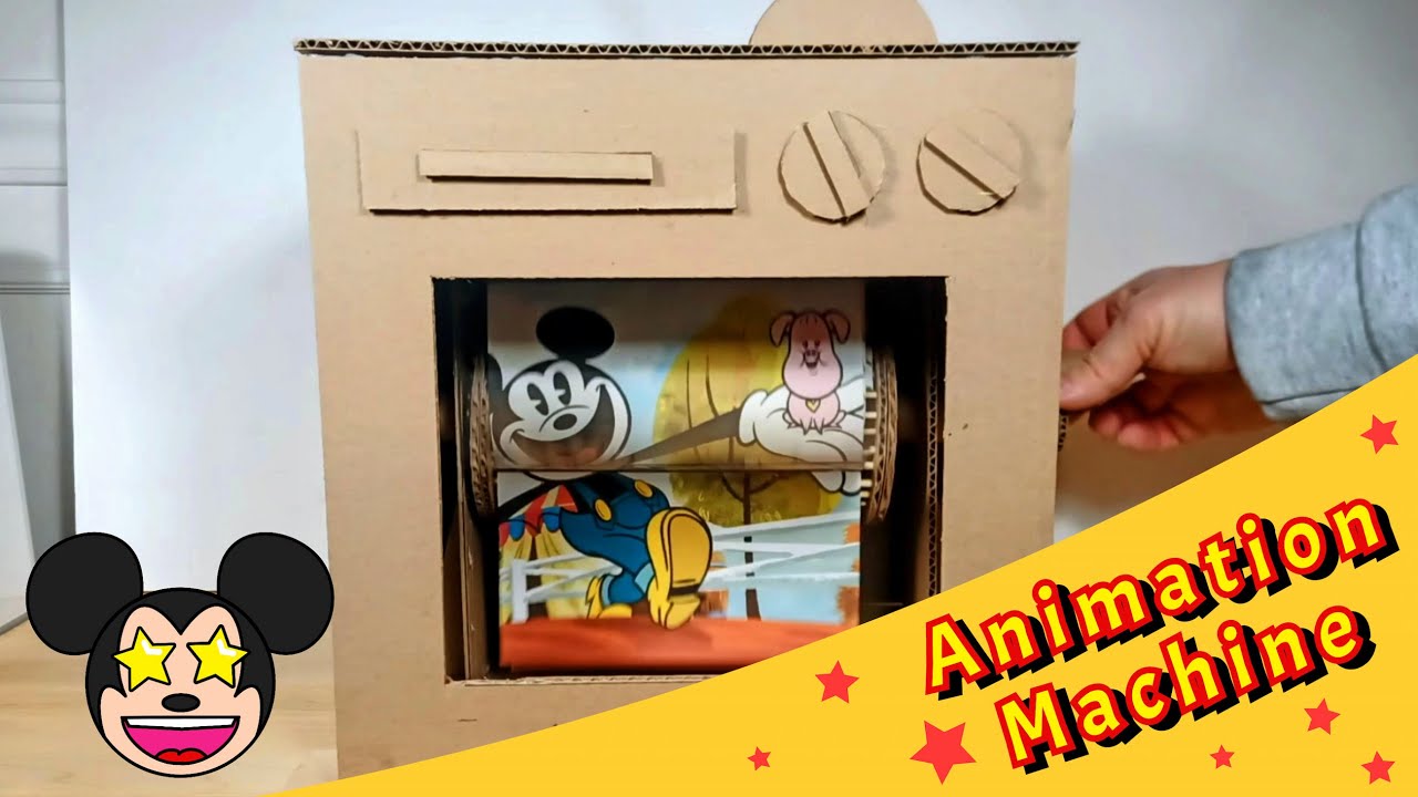 Mickey Using A Machine DIY - Flipbook animation machine de Mickey Mouse - YouTube