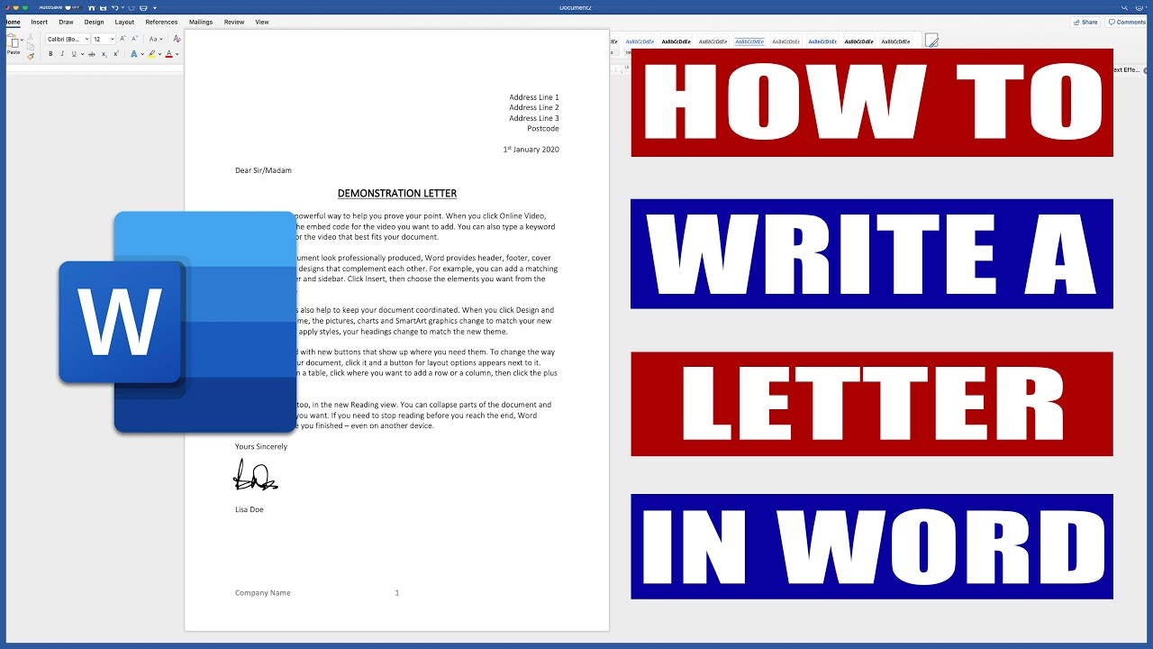 How to write a letter in Word  Microsoft Word Tutorial