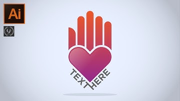 Adobe illustrator CC Tutorial - How to create a Modern Hand and Heart Logo Design