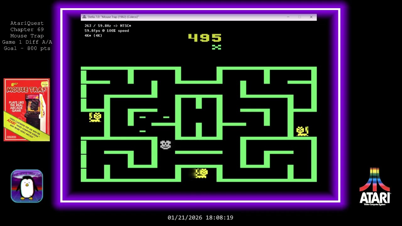 [Atari 2600] - Mouse Trap - AtariQuest Chapter 68 COMPLETE
