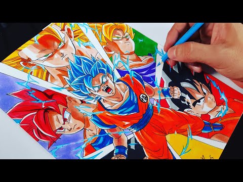 Desenhando o Goku Realista 🔥 #art #arte #desenho #desenhos #desenhor