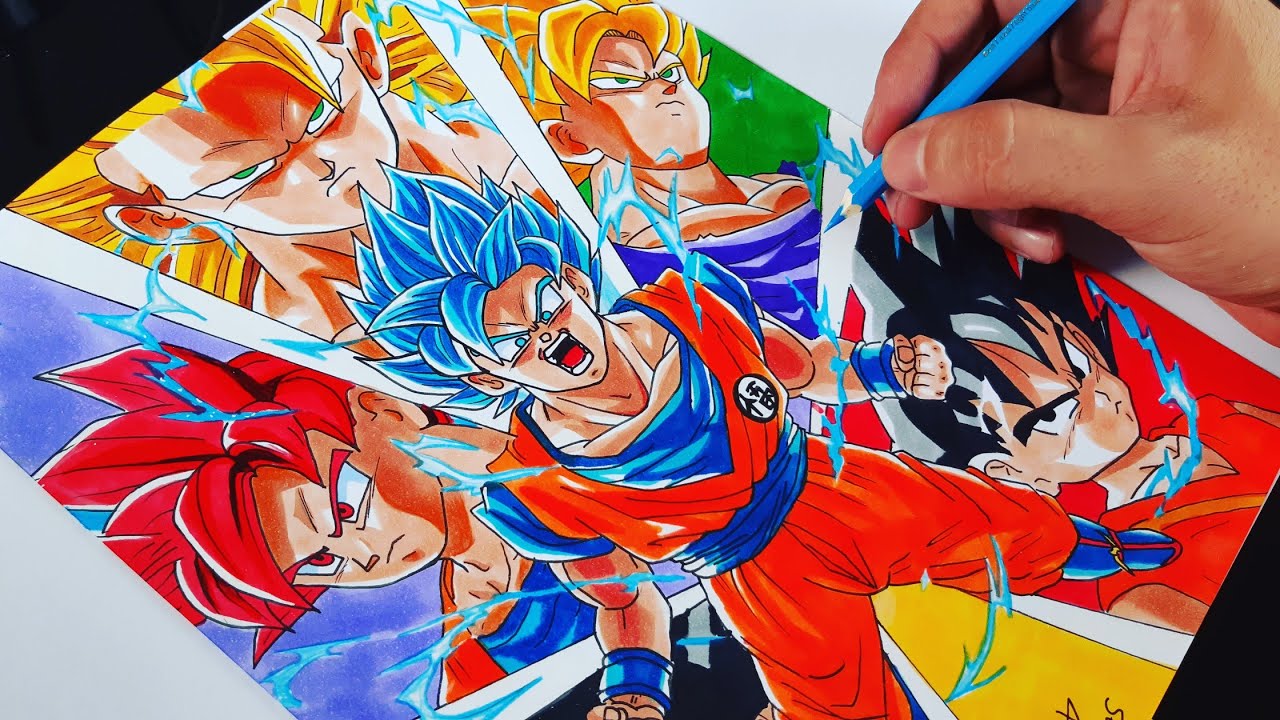 Desenhando o Super Saiyajin infinito #desenho #goku #anime #dbz #drago