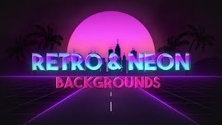 Premiere Pro Template: Retro Wave & Neon Backgrounds   Free Font