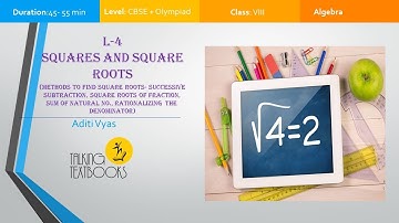 L-4 methods to find square roots - successive subtraction | Sq & Sq roots Class 8 | Aditi Vyas | TTB
