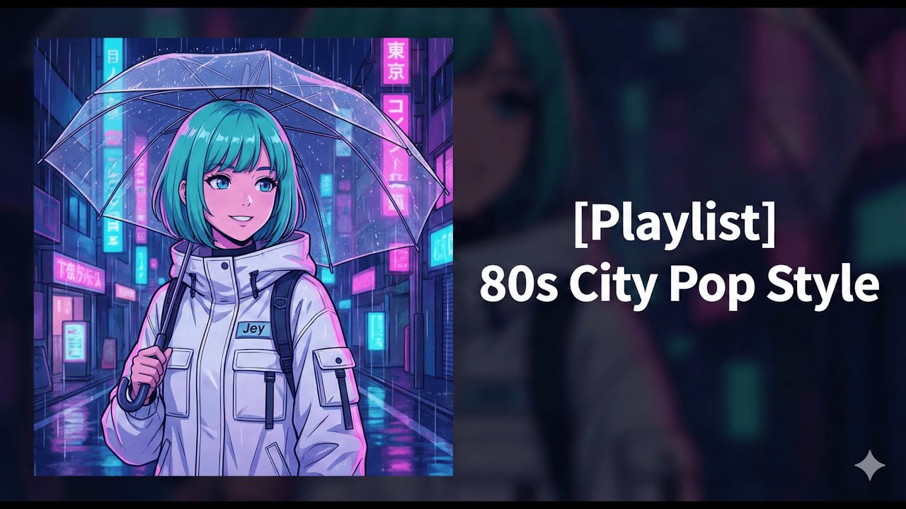 [Playlist] 🌃 80s City Pop Style ] 한국어 & 일본어 감성 믹스, 1시간 드라이브 [AI음악]