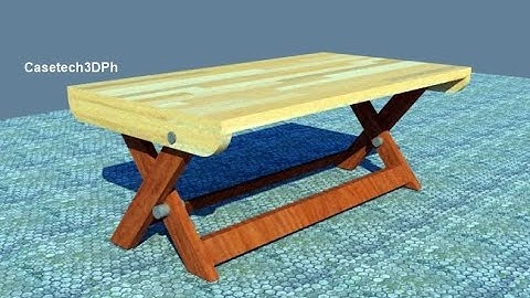 Folding Wooden Table design in Sketchup with Dynamic Component