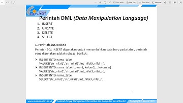 Pertemuan 6 Pemrograman Berbasis Objek (Perintah DML SQL)