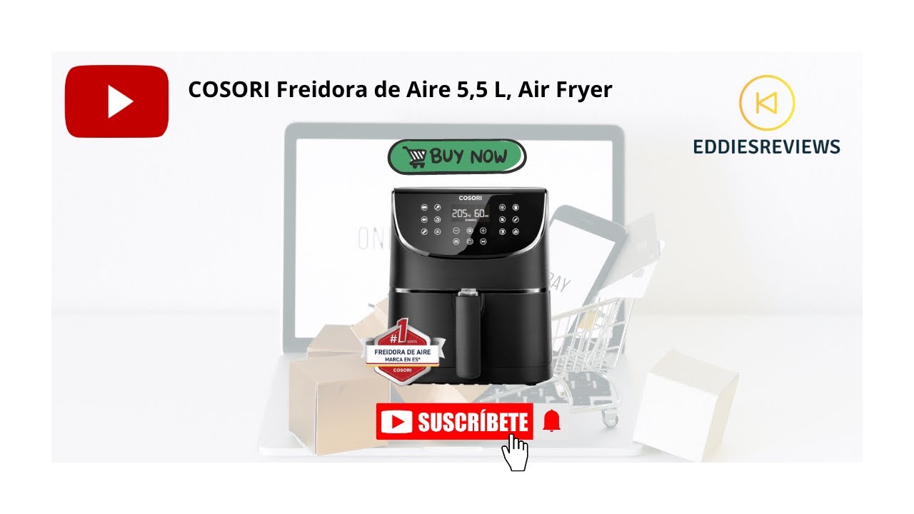 COSORI Freidora de Aire 5,5 L, Air Fryer,100 Recetas en Español, Freidora  sin Aceite 