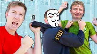 NEW Leader BULLYING STUDENTS to be HACKERS - Bully Caught In 4k with a Spy Ninjas Battle Royale