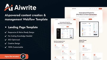 How to Use Aiwrite Webflow Template | New Webflow SaaS, Landing Page Template