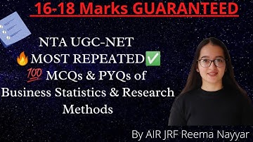 🏆MARATHON on 100 MOST IMPORTANT MCQs & PYQs of Business Statistics & Research Methods✅✅ NTA UGC-NET🔥