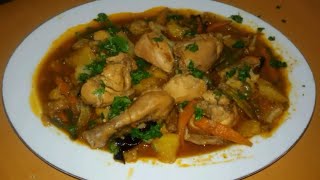 طبيخ  يمني  مقلي  yemeni  vegetables  and  chicken  meal