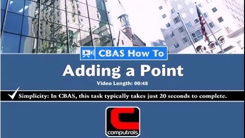 How to Add a Point in Computrols Building Automation Software (CBAS)