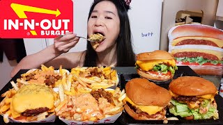 IN-N-OUT MONKEY STYLE & ROADKILL FRIES! Secret Menu Mukbang - Double-Double Cheeseburger Asmr Eating