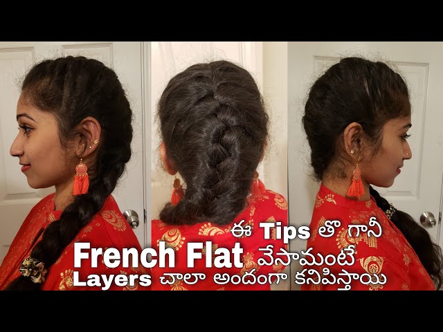 French flat hair style | Everyday Quick Easy Hairstyles FRENCH BRAID |  Hairstyles for medium hair - YouTube