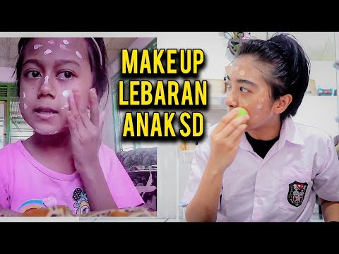 MAKE UP DAN HIJAB LEBARAN VERSI ANAK SD !