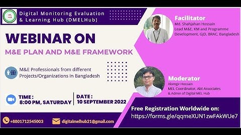 08_Webinar Recording on M&E Plan and M&E Framework | Digital MEL Hub