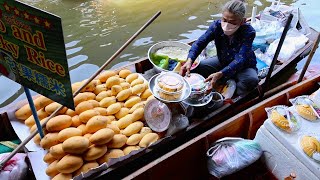 Colorful Delicious Mango Sticky Rice At Floating Market - Thai Street Food