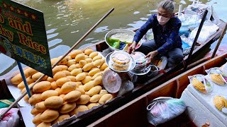 Красочный! Вкусный Липкий Рис С Манго На Плавучем Рынке - Тайская Уличная Еда
