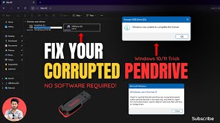 How to Hard Format Any Pendrive | 100% Working Fix for Corrupted Pendrive (CMD + Built-in Tool)