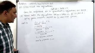 Trigonometry | Pure Mathematics P3 | 09709/31/O/N/21| SAT PREP (More solutions in description)Q5
