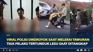 Viral Polisi Dikeroyok Saat Melerai Tawuran di Bandung, Tiga Pelaku Tertunduk Lesu Saat Ditangkap