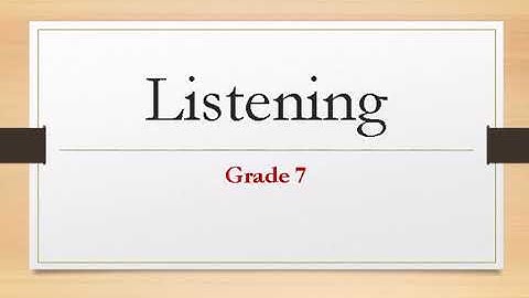Listening Script | Practice | Grade 7