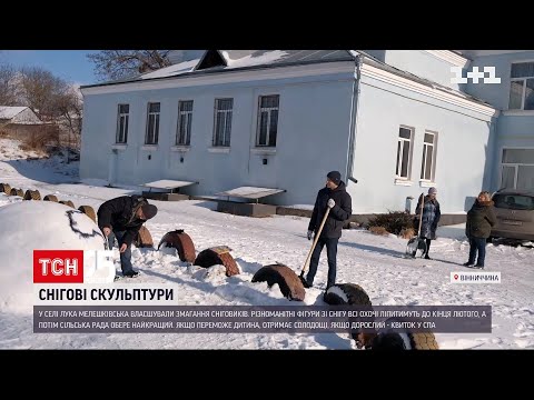Снежное искусство: в селе Винницкой области люди устроили зимнюю акцию | ТСН Ранок
