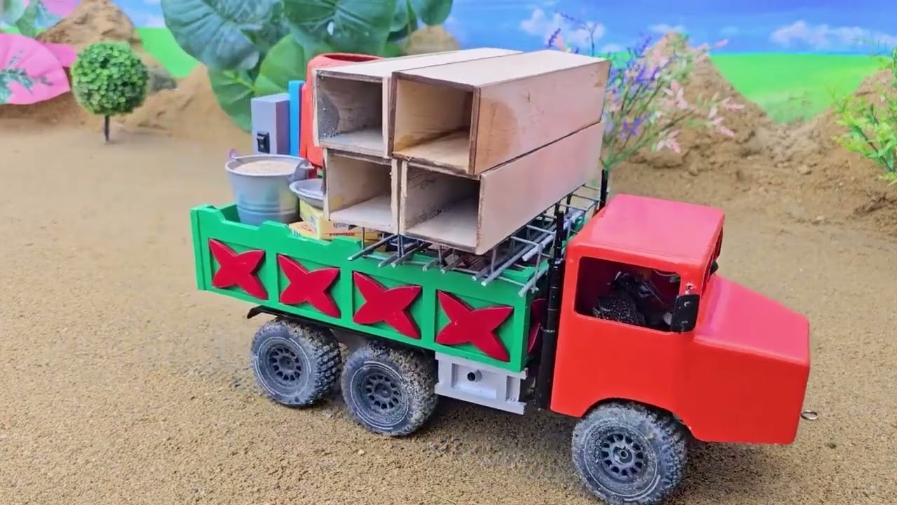 diy mini bridge making with bricks/diy tractor @miniCreative 