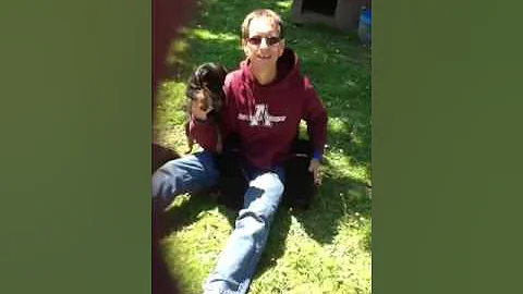 Barry Mather with Rottie puppies
