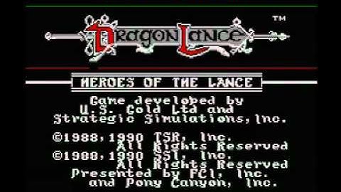 Advanced Dungeons & Dragons - Heroes of the Lance (NES) Music - Area 01 To the Distant Alarm Bells