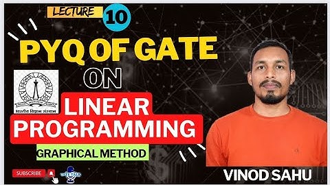 GATE PYQ on Linear programming problem||Graphical method||Hindi| #gate2024 #vinod_sahu #gate #iit