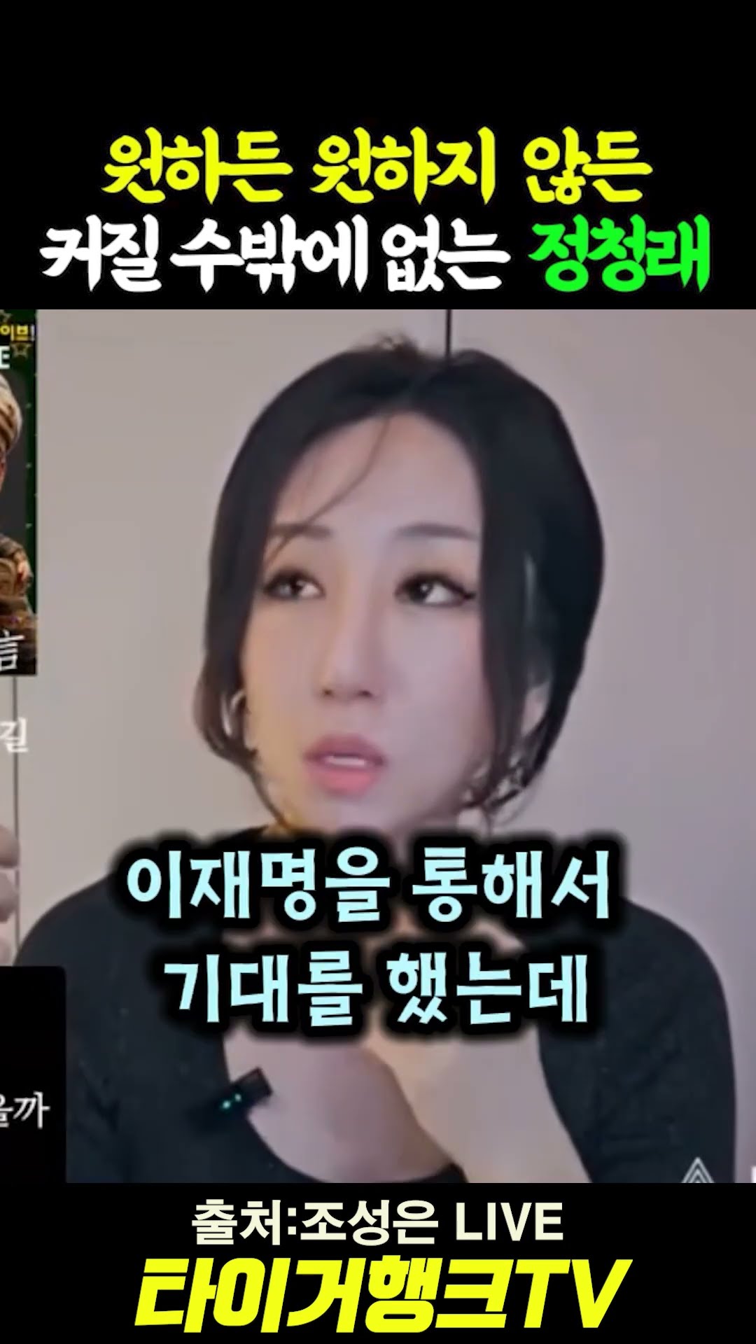 🥇🚨 원하든 원하지 않든... 커질 수밖에 없는 정청래 #shorts #정청래 #이재명 #조성은 #김민석 #민주당당대표 #전당대회 — 타이거행크TV