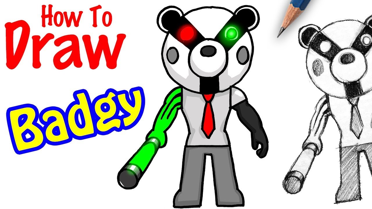 How To Draw Badgy Roblox Piggy Youtube