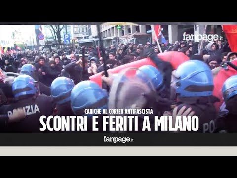 Milano, scontri al corteo antifascista: la carica della polizia