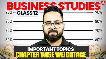 Class 12 Business Studies Important Topics 2026 | Chapterwise Weightage | Score 80/80 🔥