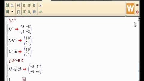 Tutorial Wiris (La Web del Profe de Mates) Video 10: Operaciones con matrices y determinantes I