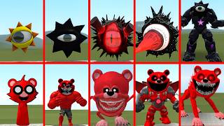 EPIC BATTLE EVOLVED SPRUNKI SUN MONSTERS FAMILY VS BEAR POPPY PLAYTIME 5 FAMILY IN GARRY'S MOD!